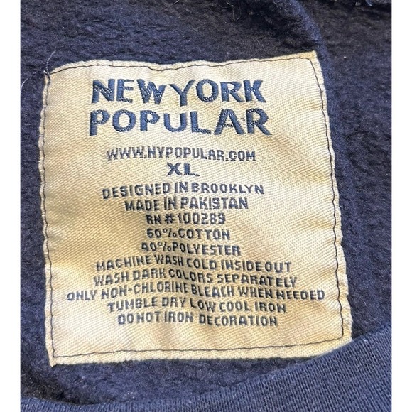 New York Popular Ft. Lauderdale Sweatshirt Black Retro Preppy Academia Size XL - Picture 6 of 6